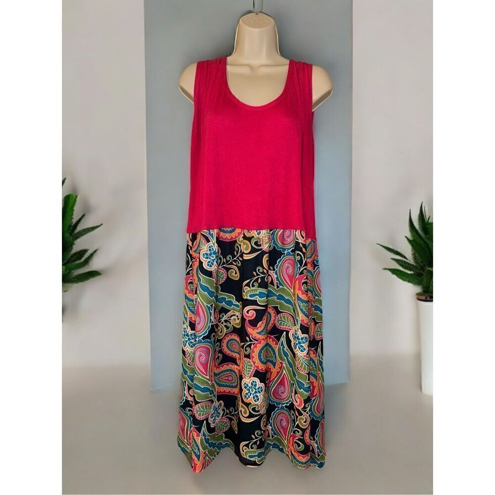 Lolly Wolly Doodle Women's Size XXL PAISLEY Print Tank Dress
